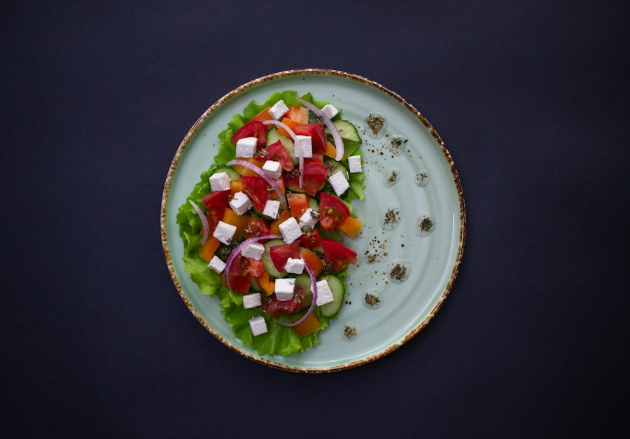 Greek salad with feta cheese