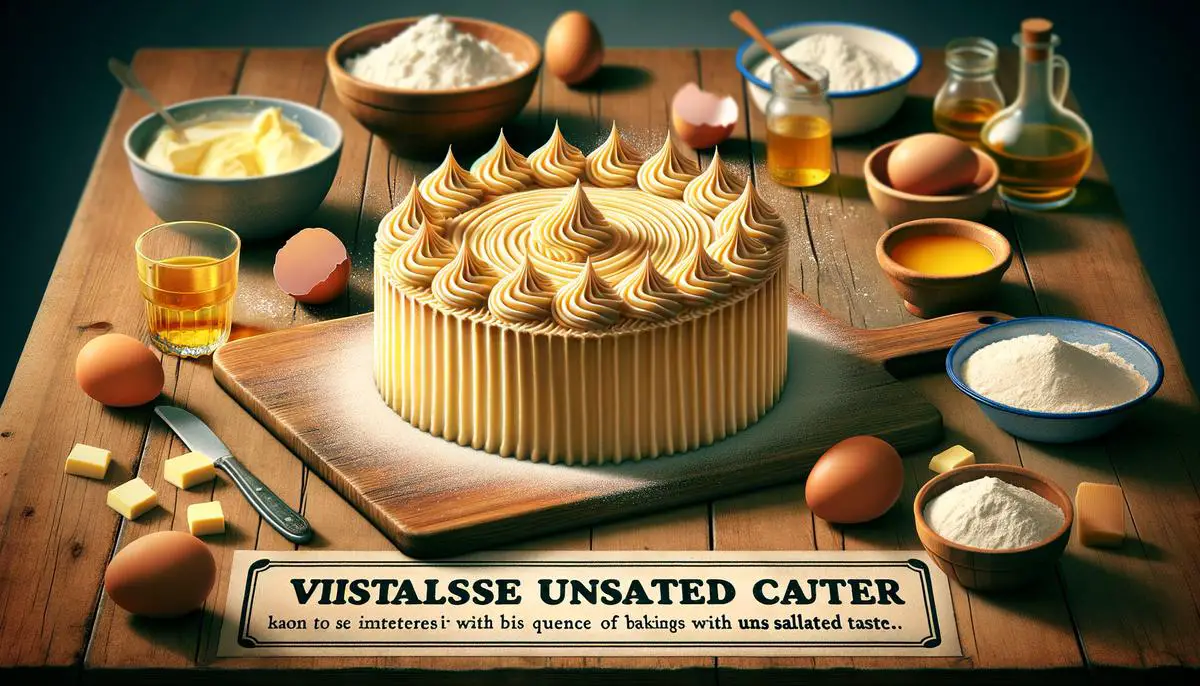 An image of a buttercream cake with unsalted butter, showcasing the smooth texture and delicious taste of using unsalted butter in baking