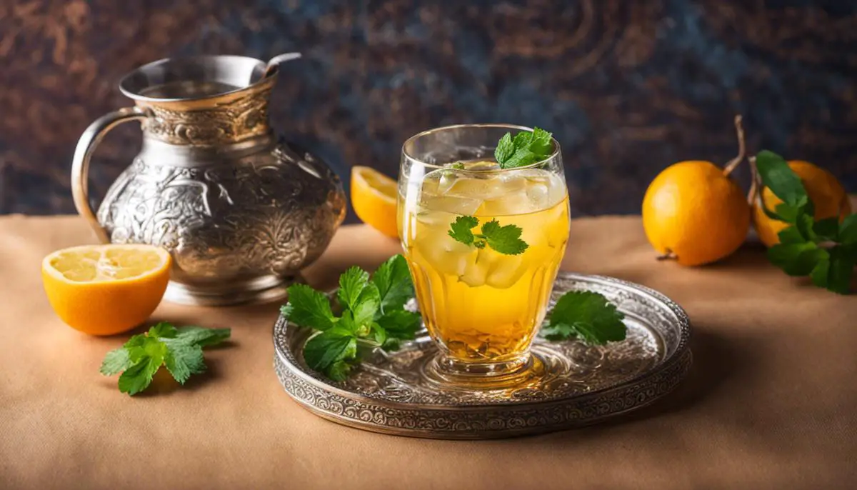 A refreshing glass of Chalap, a traditional Central Asian beverage.