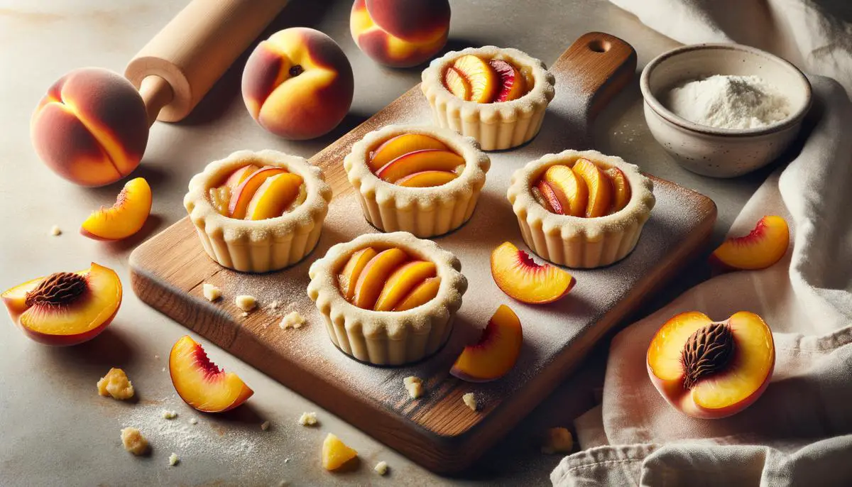 Image of peach mini cobblers ready to be baked