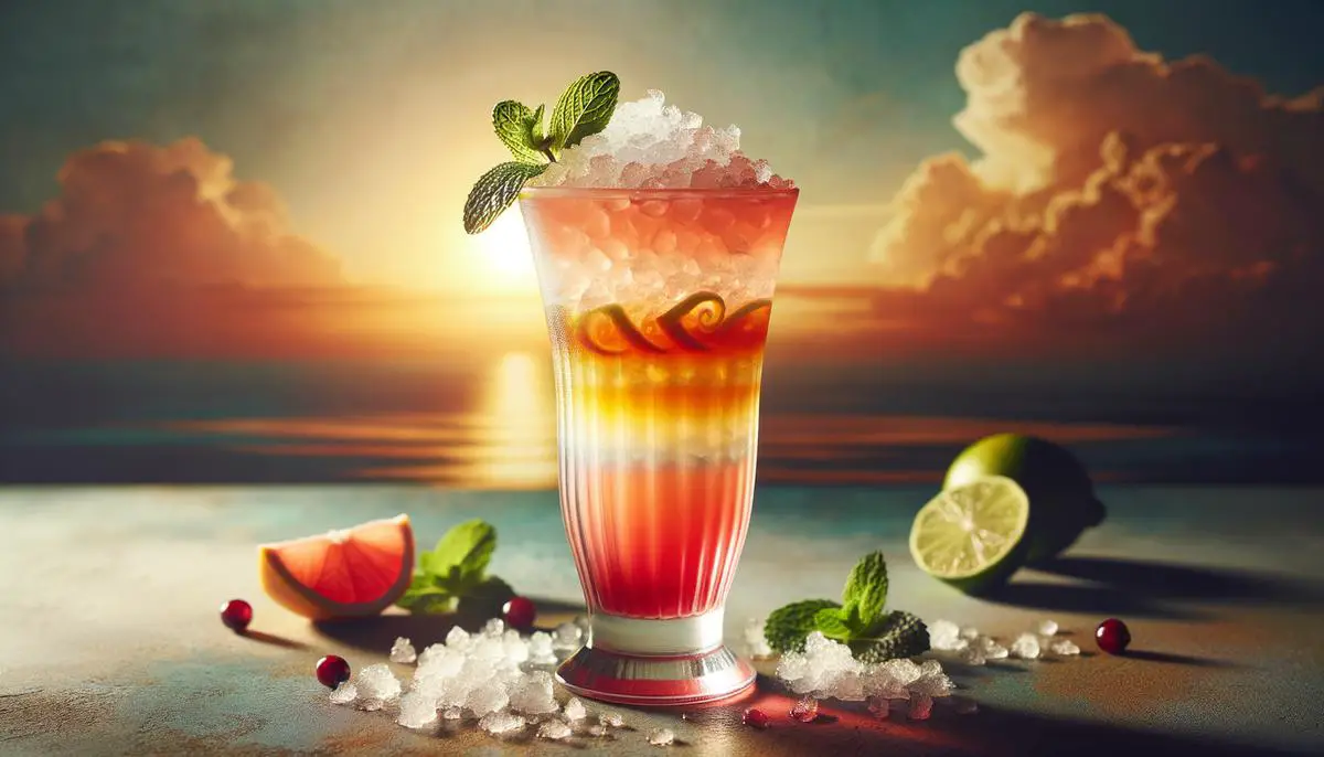A perfectly crafted Seabreeze cocktail with layers of aroma and presentation