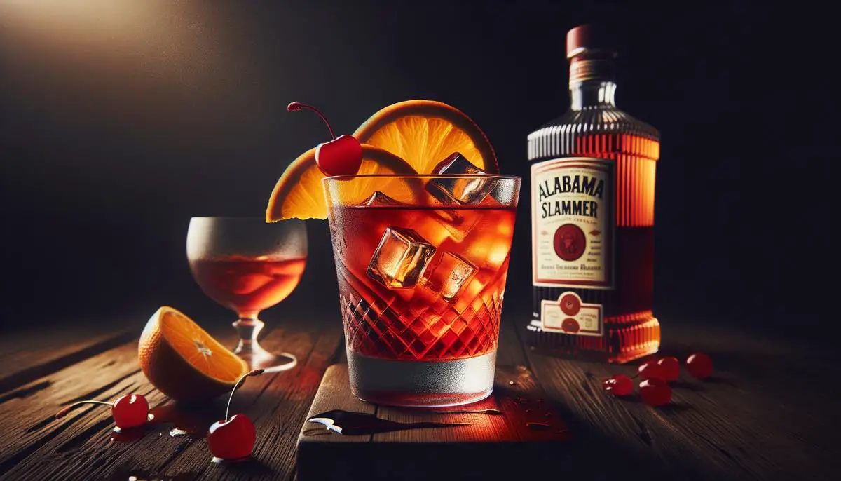 A beautifully crafted Alabama Slammer cocktail, representing the art of mixology