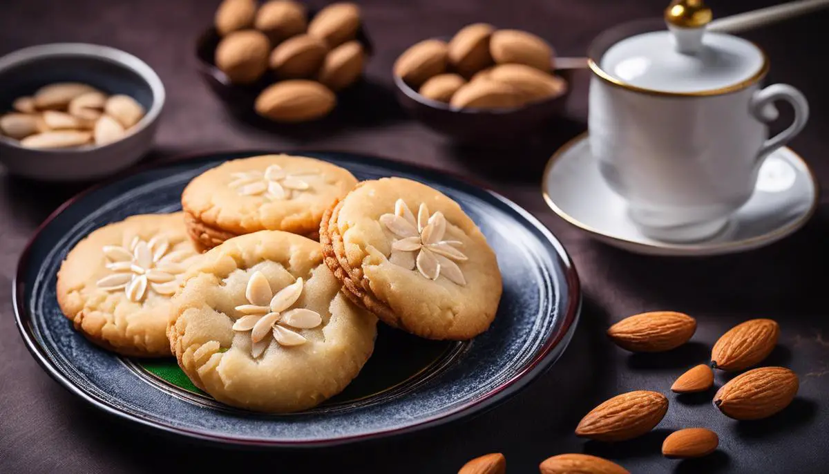 Image of delicious Chinese almond cookies on a plate