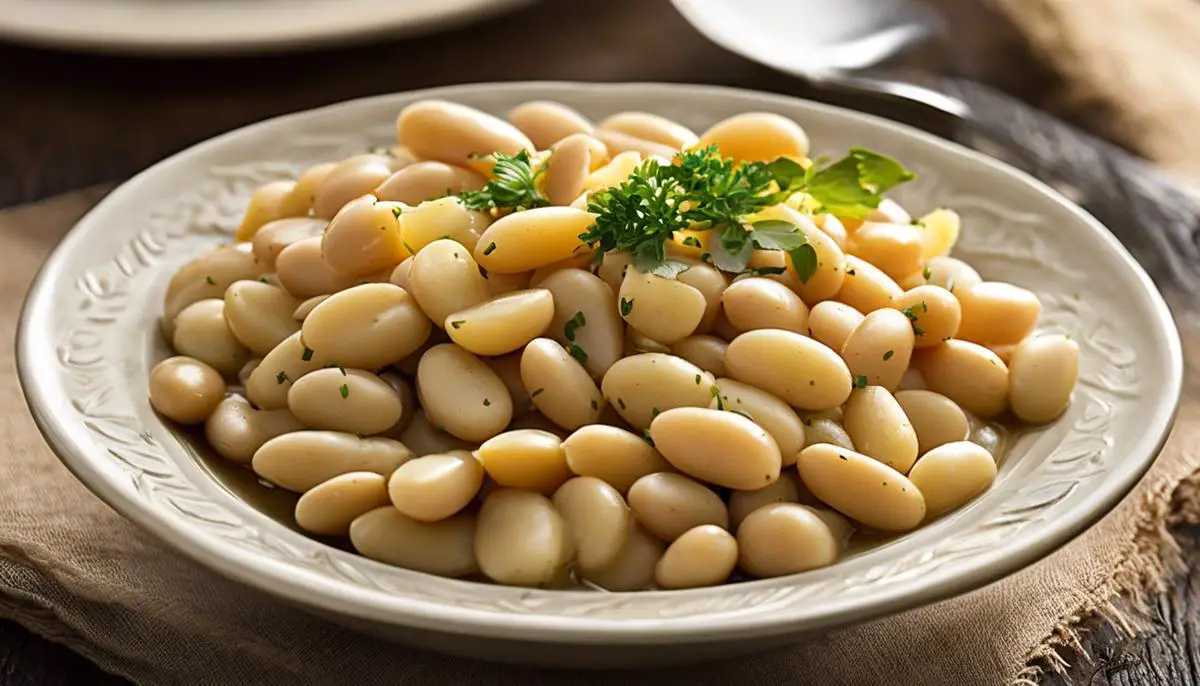 A bowl of butter beans, lightly seasoned and cooked to perfection