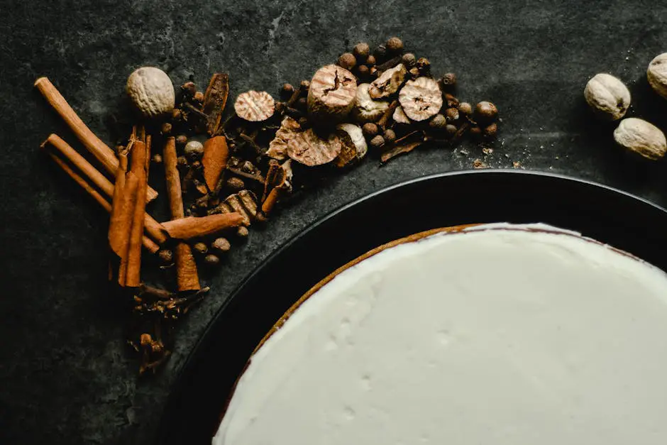 Cinnamon, nutmeg, and ginger spices for carrot cake