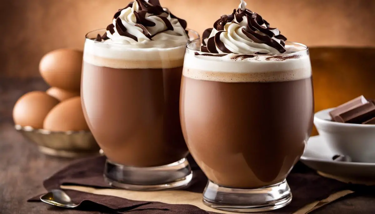 A delicious and frothy Egg Cream in a glass, showcasing its iconic chocolate color and foam on top.