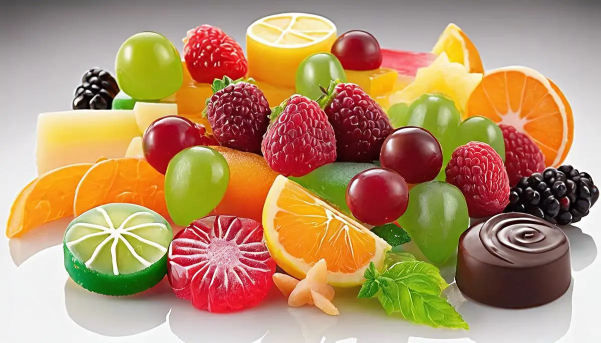 A colorful assortment of fruit candies, perfect for people with dietary restrictions