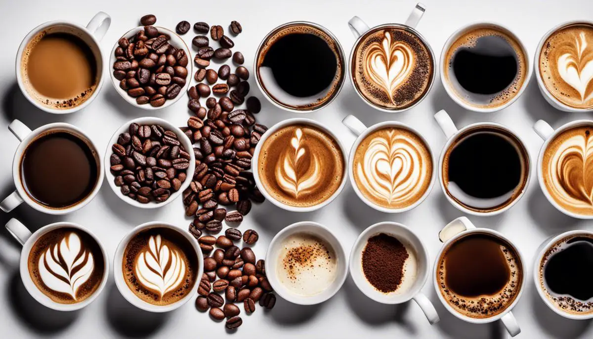 An image of various cups of gourmet coffee representing the diverse options available.