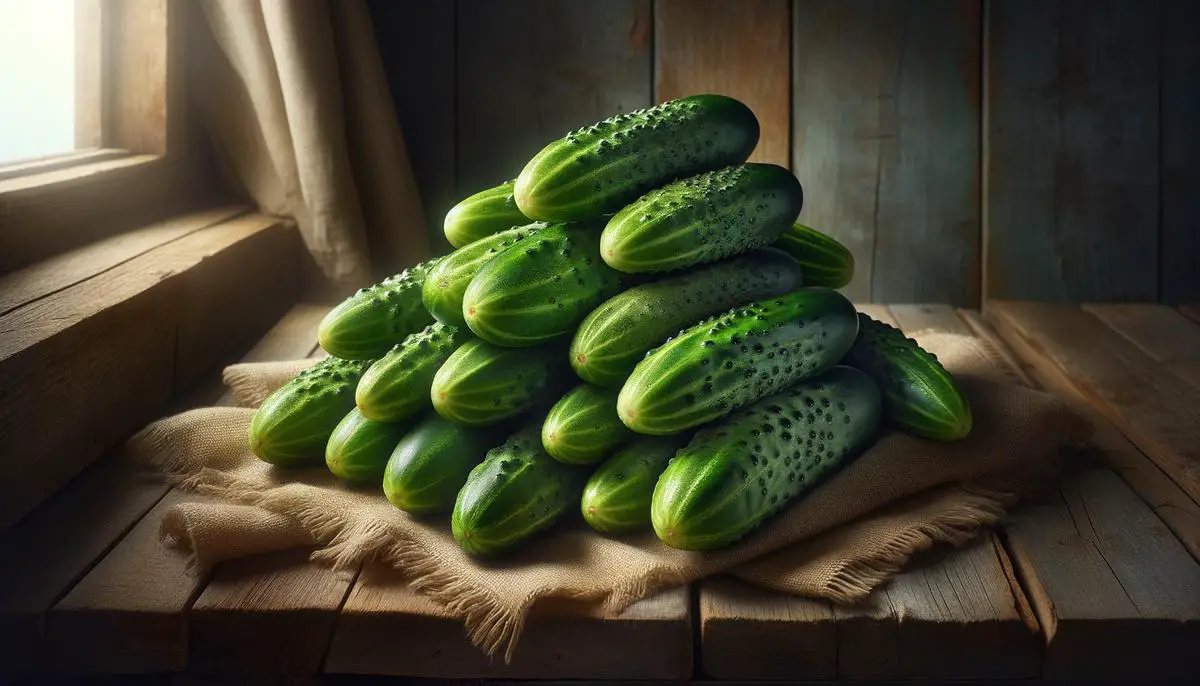 Small, firm Kirby cucumbers ideal for pickling