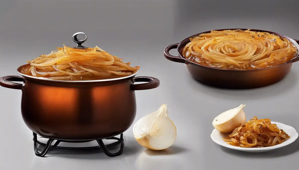 Image of caramelized onions in a pot
