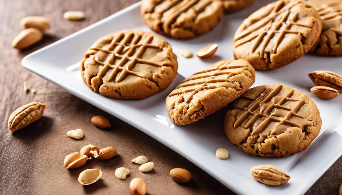 Image of freshly baked peanut butter cookies on a plate, ready to be served