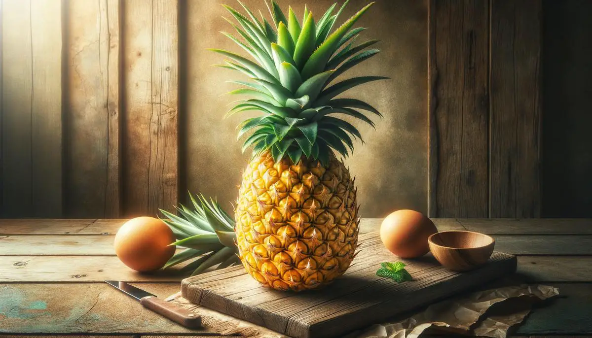 A ripe pineapple ready for making a delicious dip