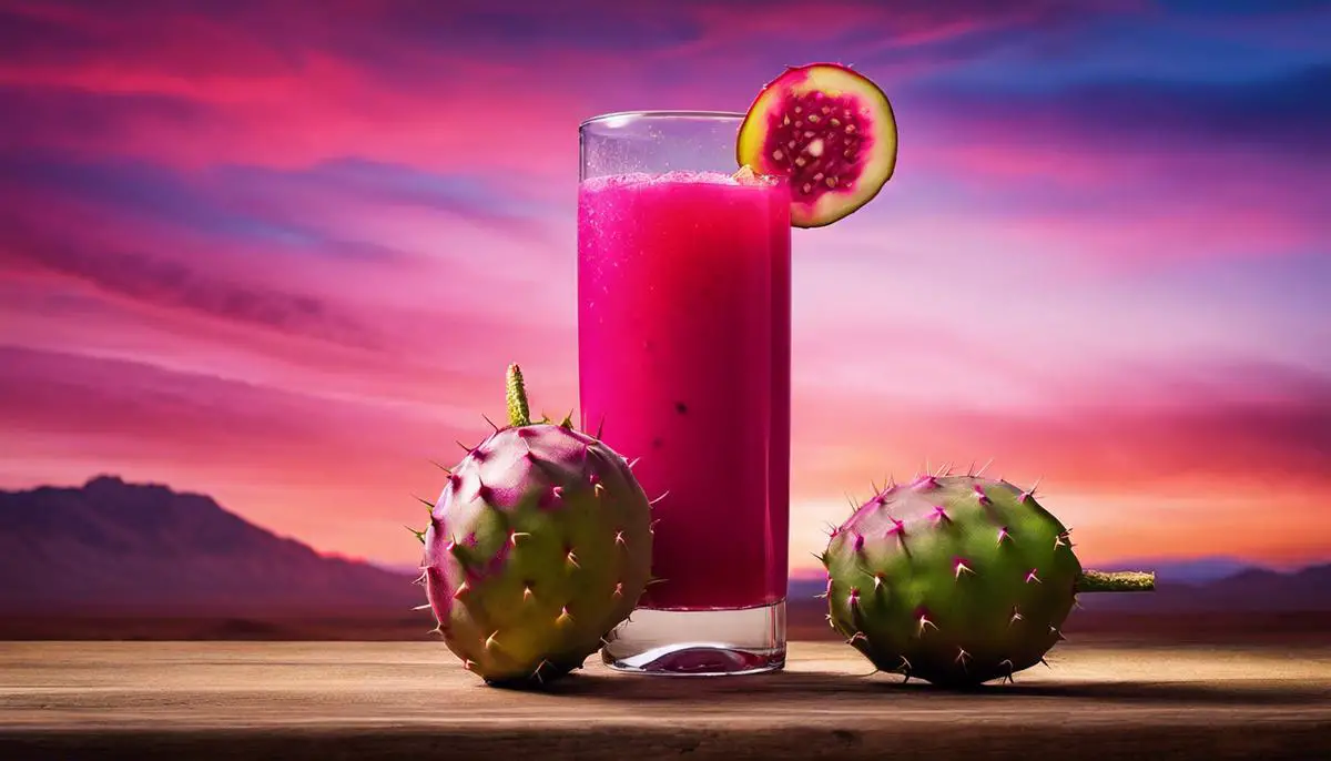 A glass of vibrant prickly pear juice, ready to be enjoyed