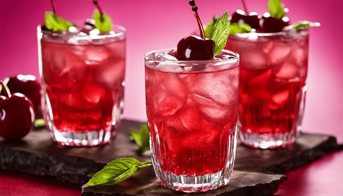 A refreshing Shirley Temple drink with a cherry garnish