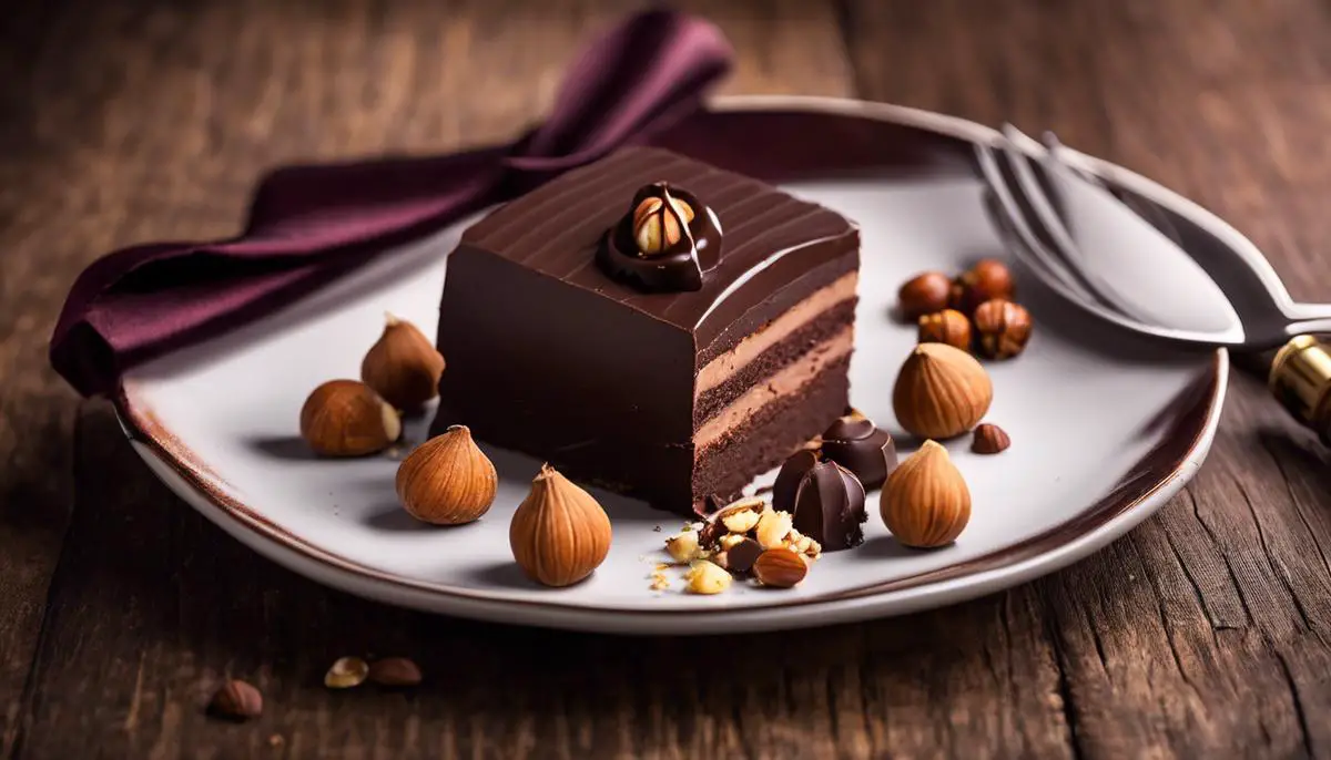 A plate of top-notch chocolate and hazelnuts, ready to be enjoyed